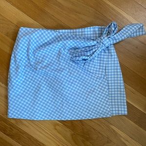 Forever 21 Blue Plaid Zip Up Skirt